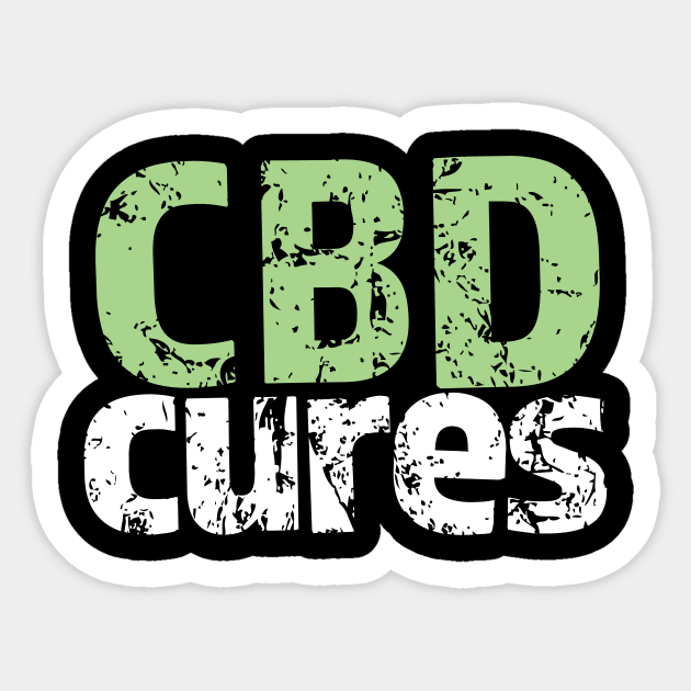 CBD Medicinal Hemp Cannabidiol CBD Cures Sticker by Get Hopped Apparel